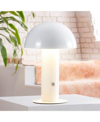 Boletus 10.75" Contemporary Bohemian Rechargeable, Cordless Iron Integrated LED Mushroom Table Lamp