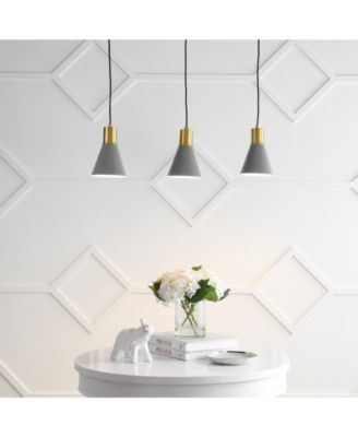 Apollo 33.5" 3-Light Mid-Century Modern Iron Adjustable Linear LED Pendant