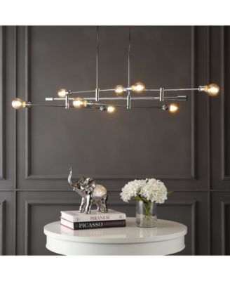 Ikon 63" 8-Light Mid-Century Modern Arm-Adjustable Iron Linear LED Pendant