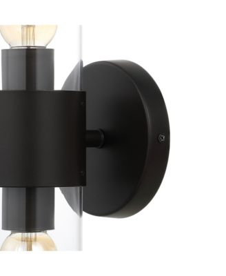 Quinn 15.5" 2-Light Farmhouse Industrial Iron, Acrylic LED Sconce