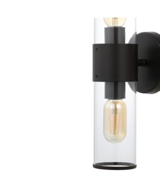 Quinn 15.5" 2-Light Farmhouse Industrial Iron, Acrylic LED Sconce