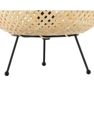 Palma 10.75" Bohemian Rustic Iron, Rattan LED Mini Table Lamp with Smart Bulb