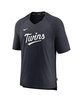 Men's Minnesota Twins Navy Authentic Collection Pregame Raglan Performance V-Neck T-shirt