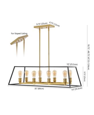 Liane 35" 8-Light Farmhouse Industrial Iron Linear LED Pendant
