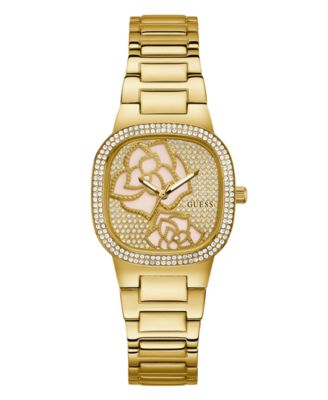 GUESS Women s Three Hand Gold Tone Stainless Steel Watch 32mm Macy s