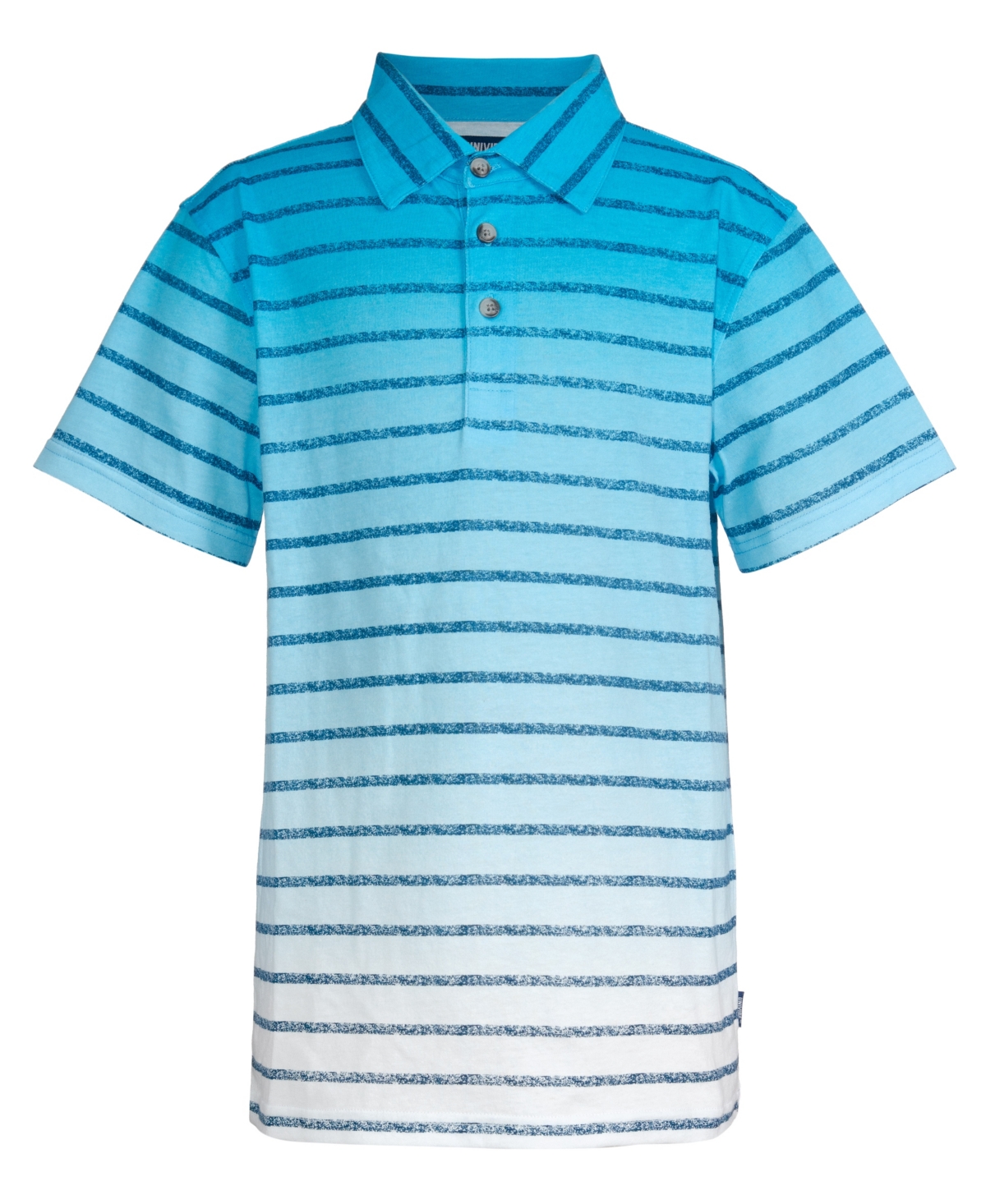 Univibe Big Boys Papas Dip Dye With Stripe Print Jersey Polo Shirt In Ocean Blue