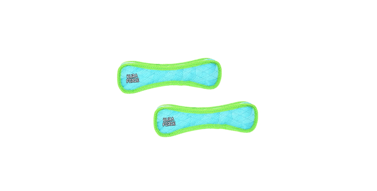 Bone Tiger Blue-Green, 2-Pack Dog Toys - Bright Blue