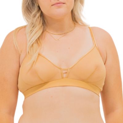 Plus Size Nude Shade Wireless Comfort Mesh Racerback Bra