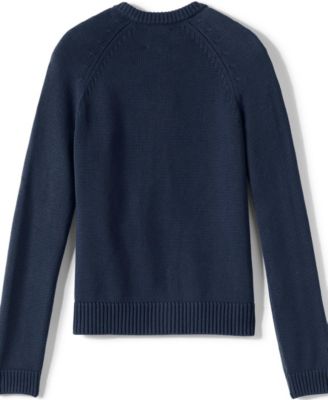 Girls School Uniform Cotton Modal Zip Front Cardigan Sweater