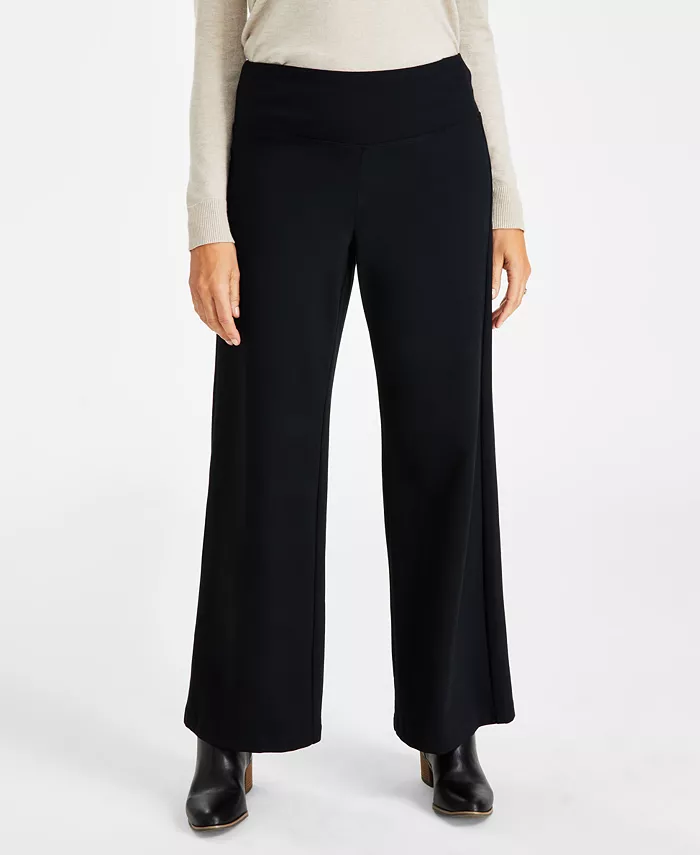 Petite Wide-Leg Pull-On Pants