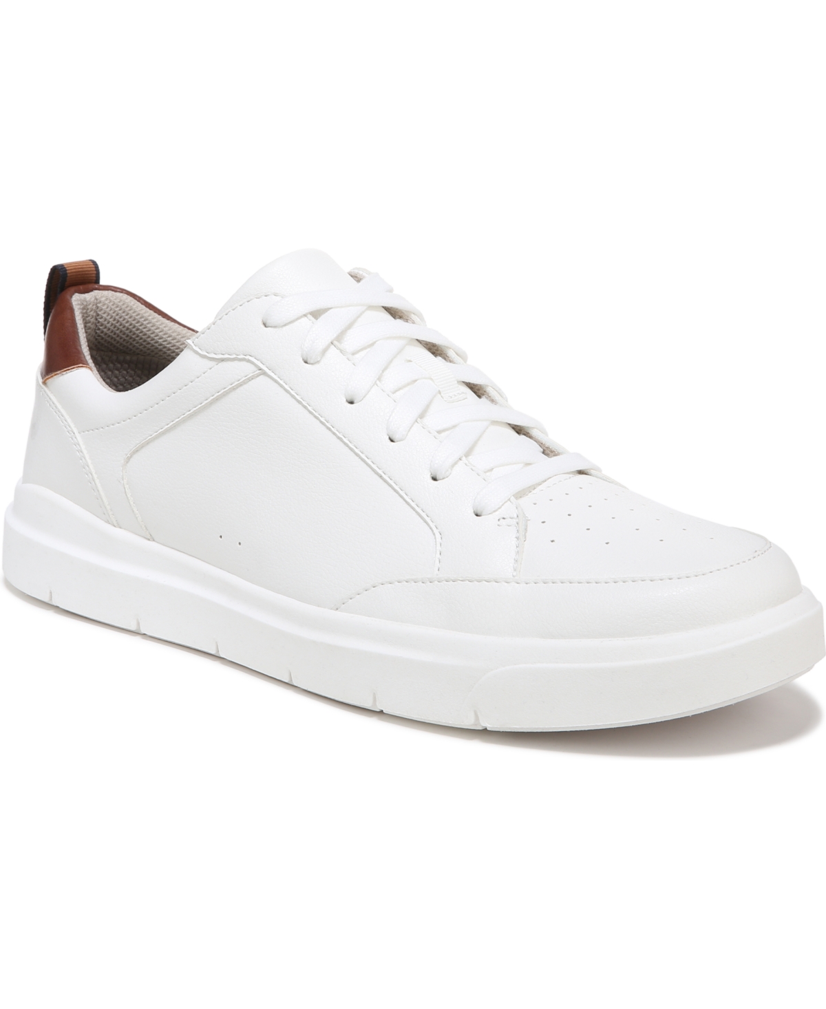 Shop Dr. Scholl's Men's Catch Thrills Lace Up Sneakers In White Synthetic Polyurethane