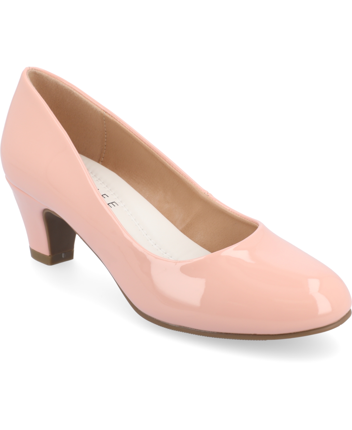 Shop Journee Collection Women's Luu Round Toe Pumps In Pink Patent