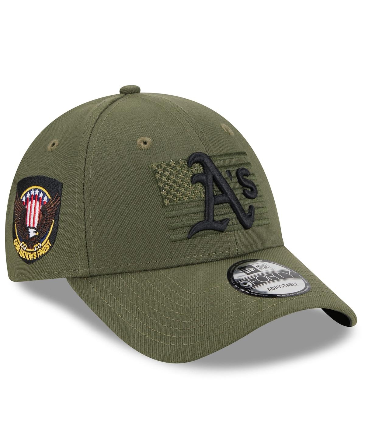 NEW ERA MEN'S NEW ERA GREEN OAKLAND ATHLETICS 2023 ARMED FORCES DAY 9FORTY ADJUSTABLE HAT