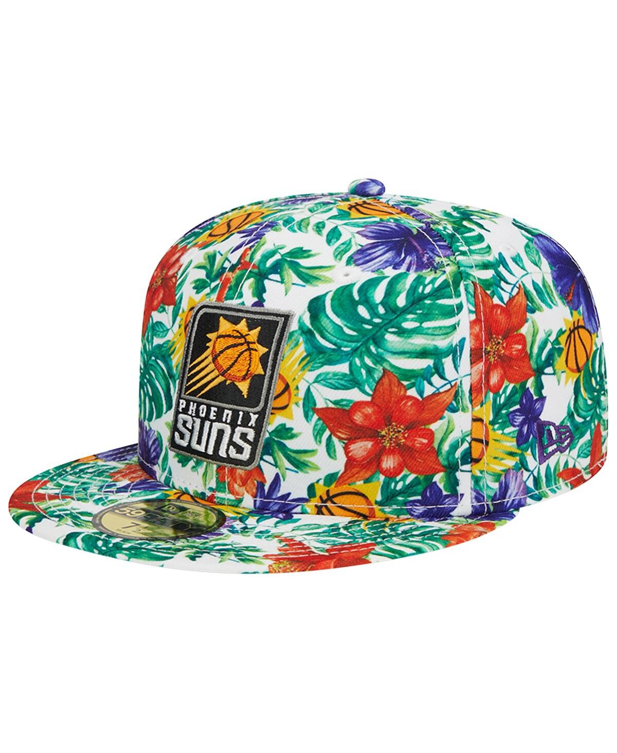 Shop New Era Men's  Phoenix Suns Tropical Hibiscus 59fifty Fitted Hat In White