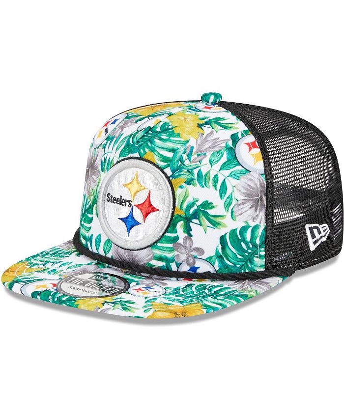 Men's New Era White Pittsburgh Steelers Tee Golfer 9FIFTY Snapback Hat