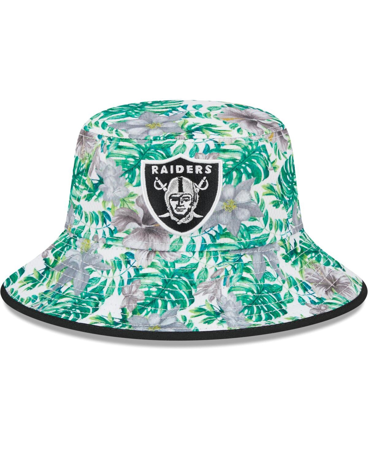 NEW ERA MEN'S NEW ERA WHITE LAS VEGAS RAIDERS BOTANICAL BUCKET HAT 