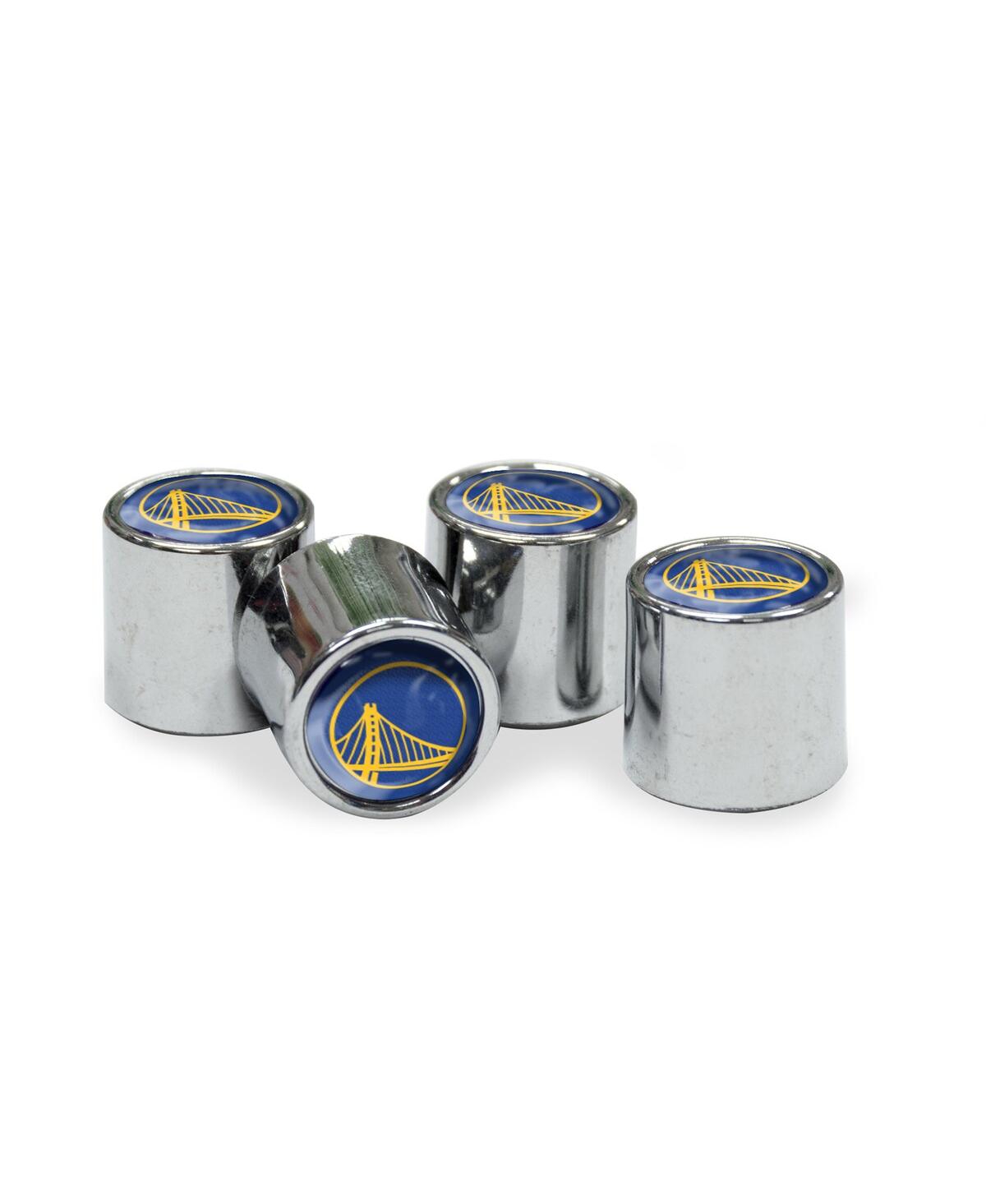 Golden State Warriors 4-Pack Valve Stem Covers Set - Silver-Tone