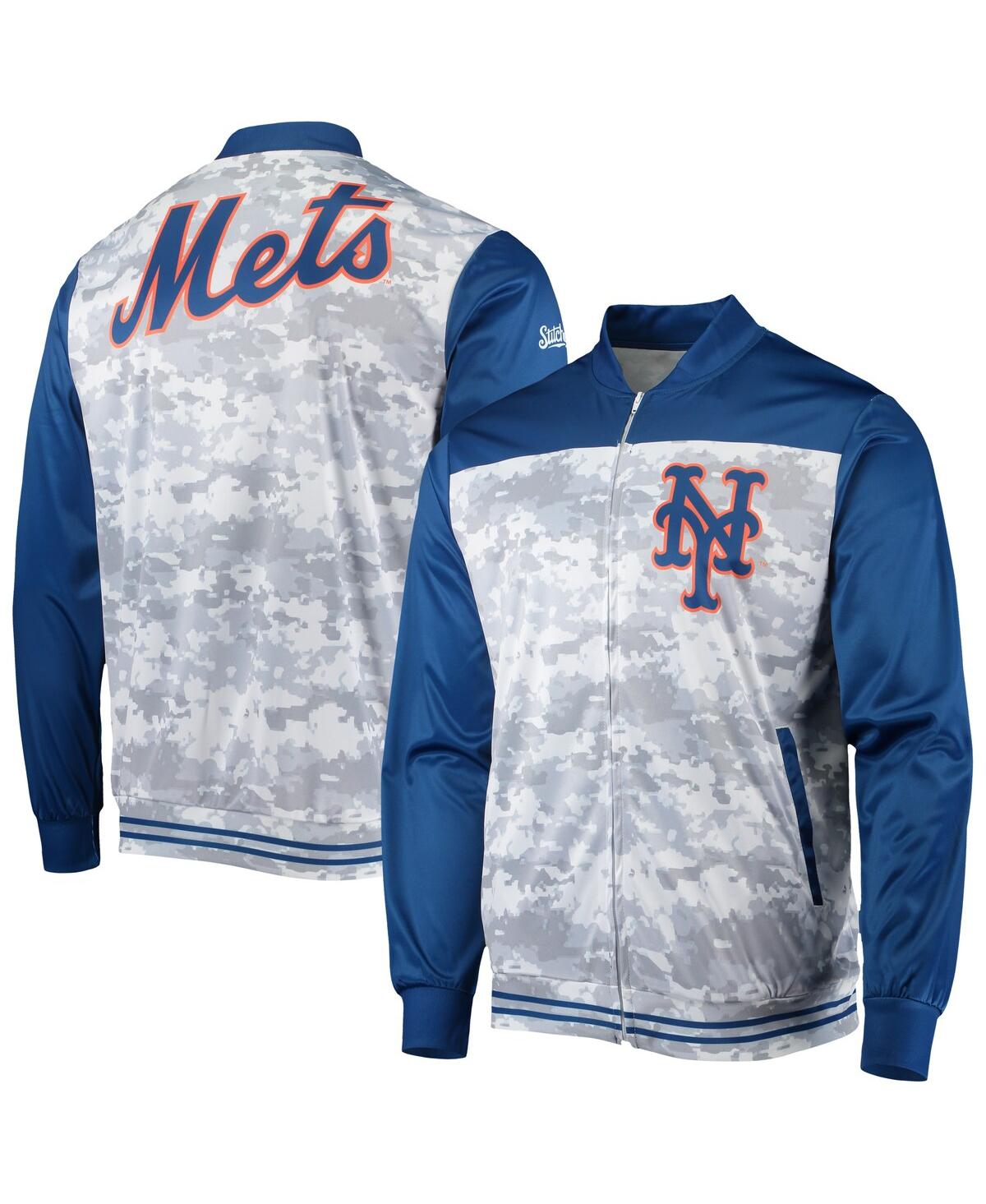 Shop Stitches Men's  Royal New York Mets Camo Full-zip Jacket