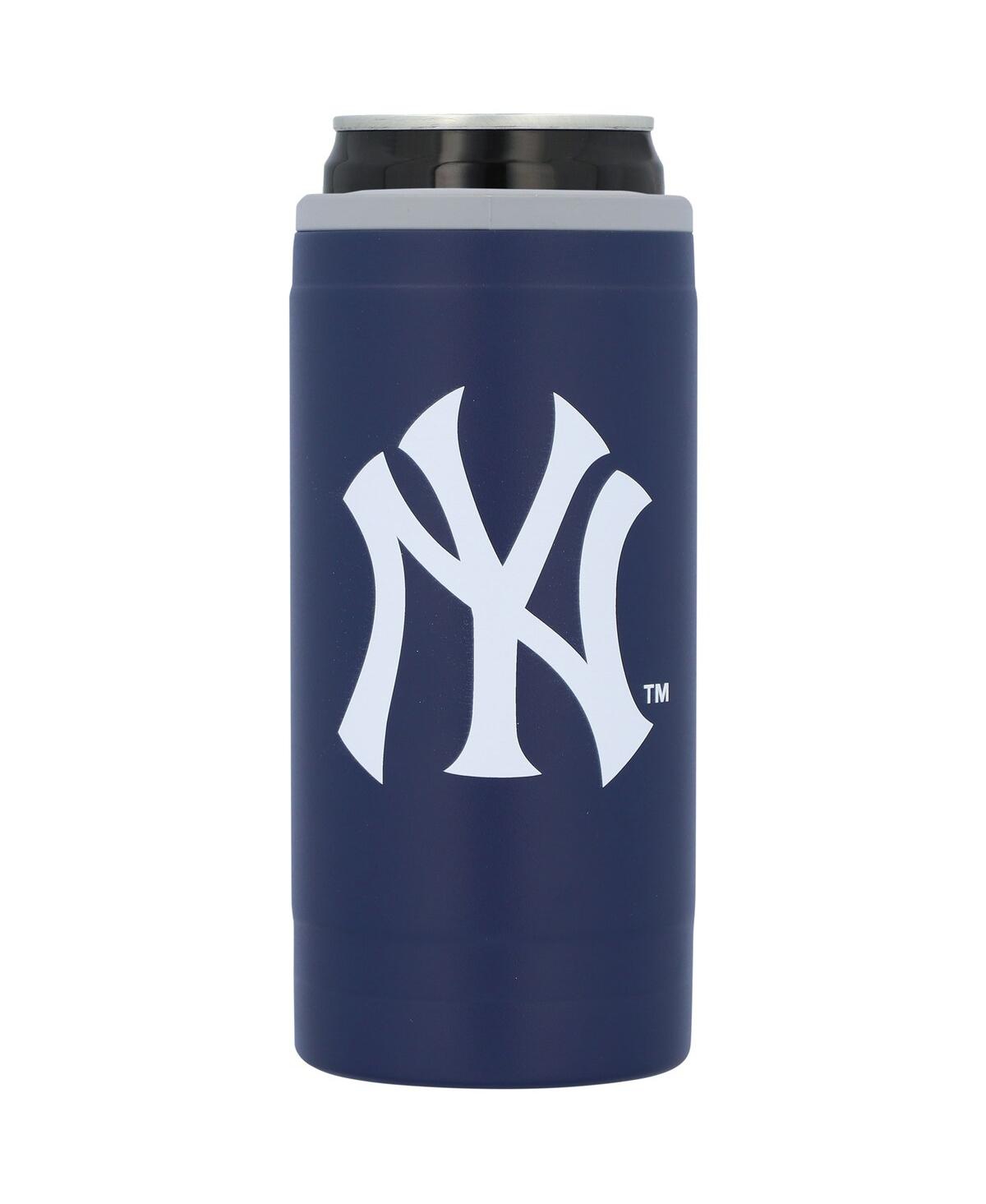 Logo Brands New York Yankees 12 oz Flipside Powdercoat Slim Can Cooler In Blue