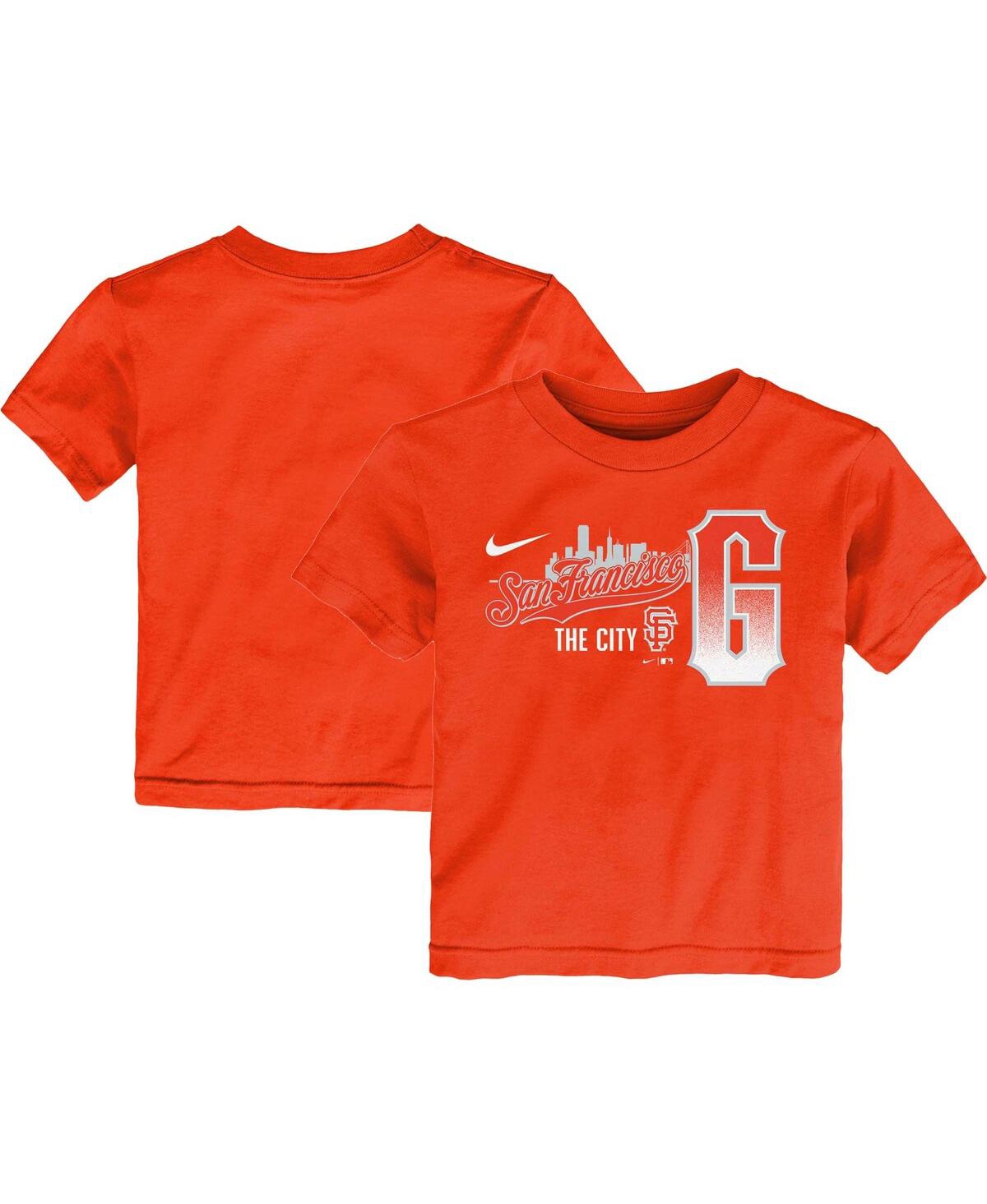 Nike Babies' Toddler Boys And Girls  Orange San Francisco Giants City Connect Graphic T-shirt