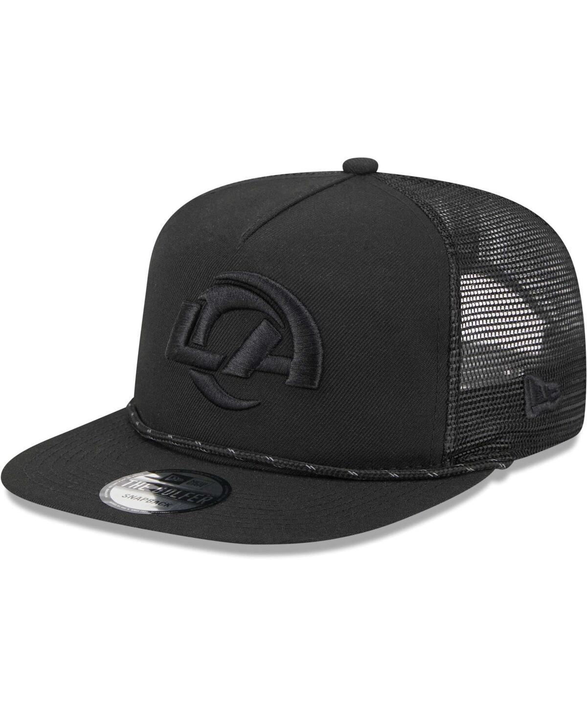 Shop New Era Men's  Black Los Angeles Rams Illumination Golfer Snapback Trucker Hat