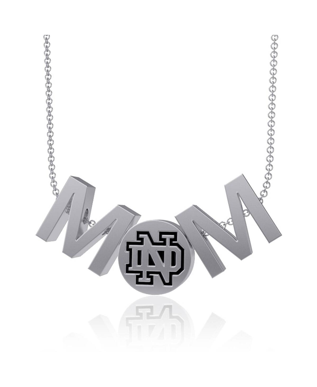 Shop Dayna Designs Women's  Notre Dame Fighting Irish Mom Necklace In Silver