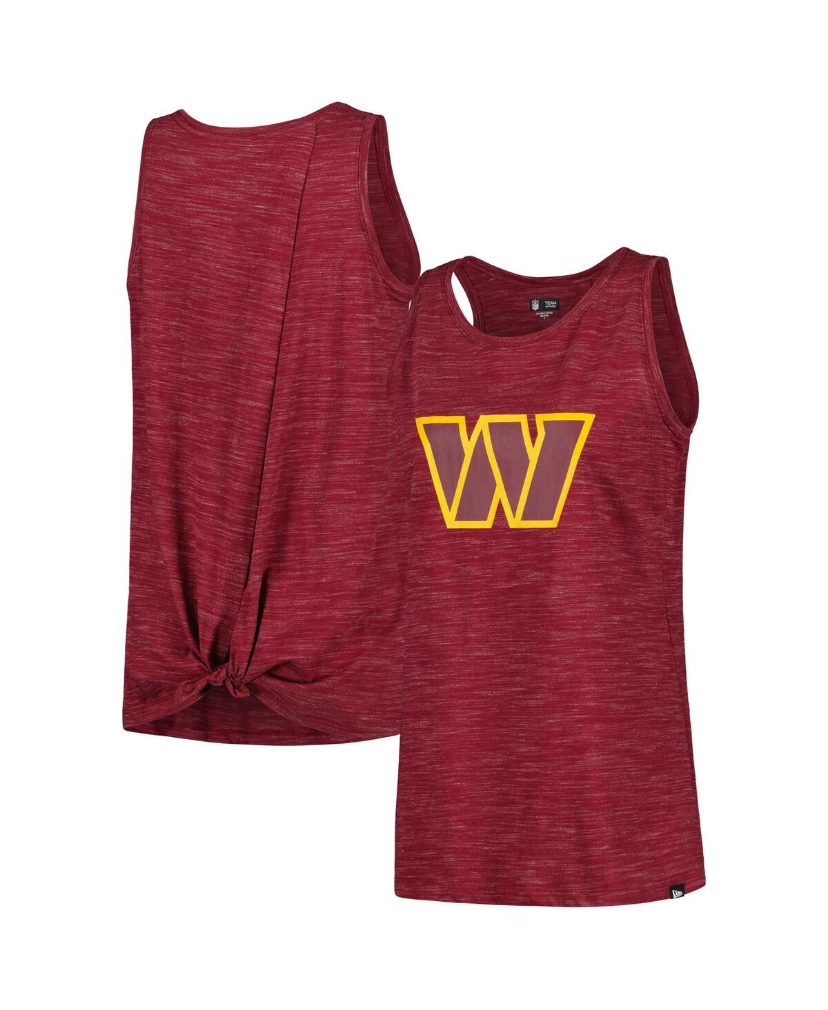 Shop New Era Women's  Burgundy Washington Commanders Space Dye Tie-back Tank Top