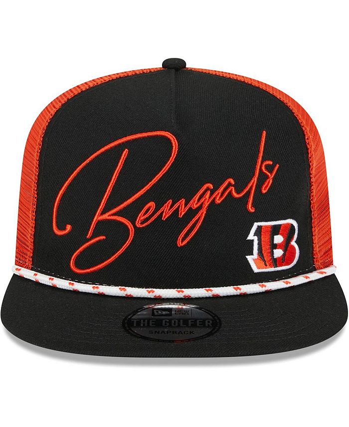 New Era Men's Black Cincinnati Bengals Script Logo Golfer 9FIFTY ...
