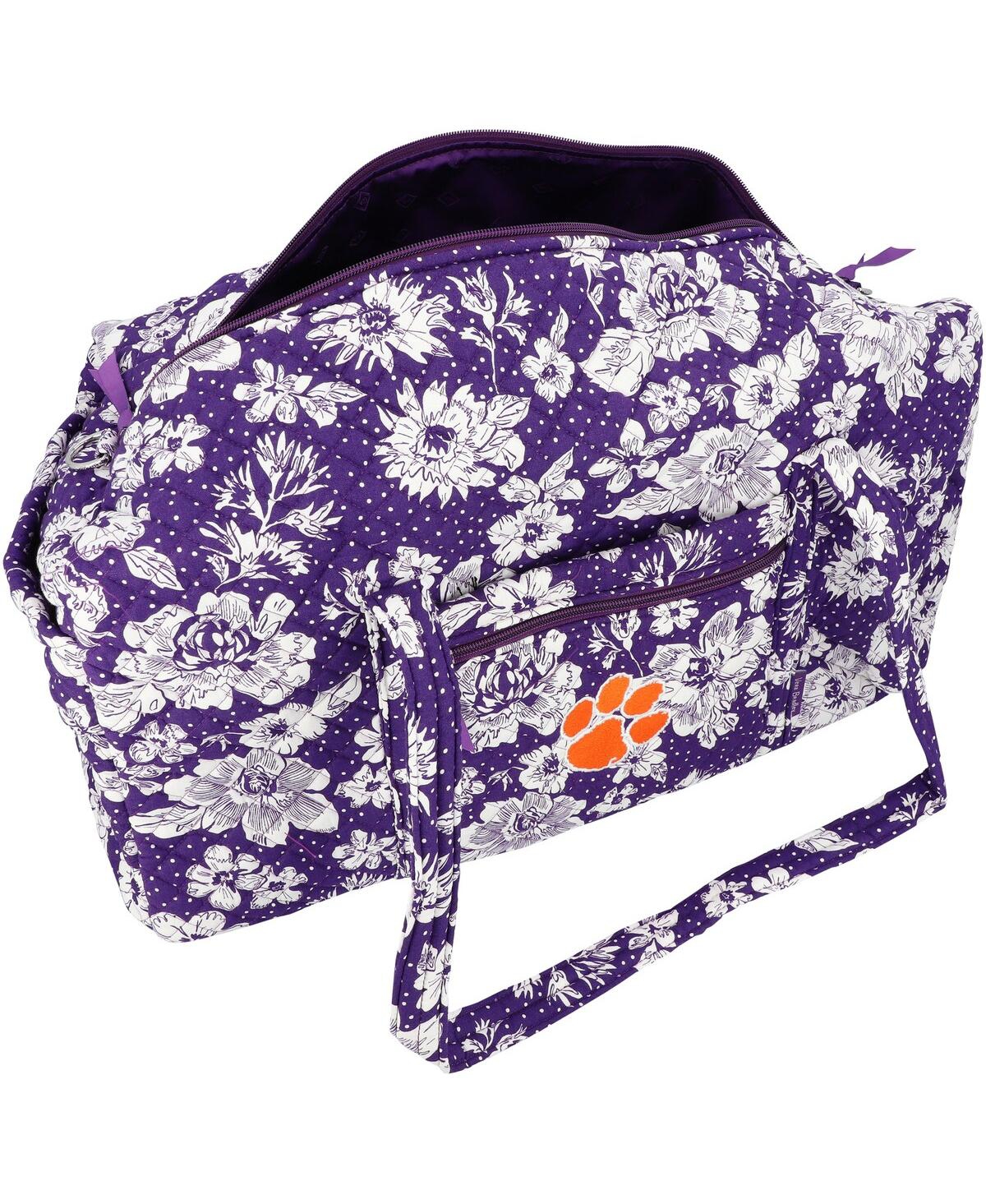 Shop Vera Bradley Men's And Women's  Clemson Tigers Rain Garden Large Travel Duffel Bag In Purple