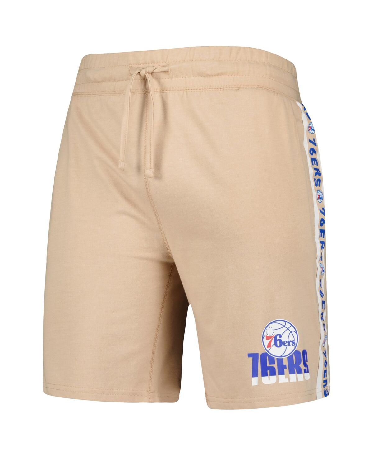 Shop Concepts Sport Men's  Tan Philadelphia 76ers Team Stripe Shorts