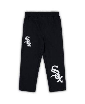 Toddler Boys and Girls Black, White Chicago White Sox Batters Box T-shirt and Pants Set