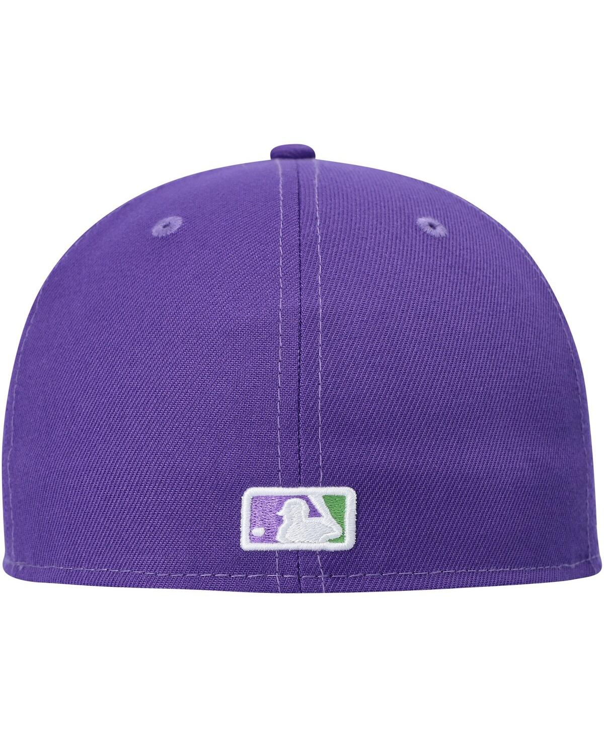 Shop New Era Men's  Purple New York Mets Lime Side Patch 59fifty Fitted Hat
