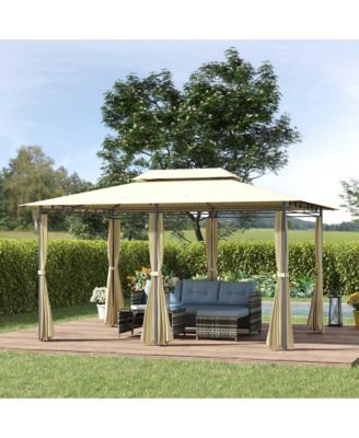 10'x13' Outdoor Canopy 2-Tier Top Gazebo BBQ Party Tent,
