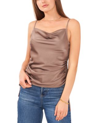 1.STATE - Women's Sleeveless Cowl-Neck Ruched Tank Top