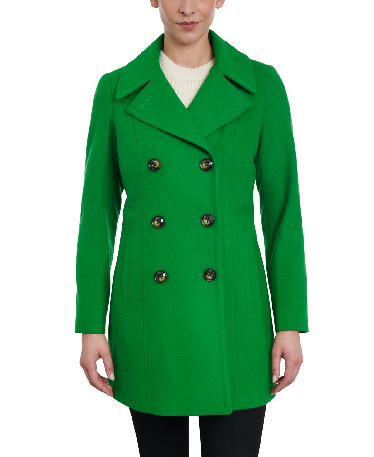 Anne klein single breasted wool coat petite shop