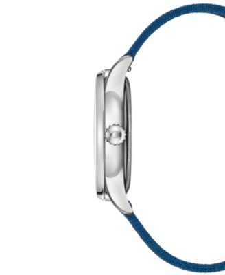 Men's Swiss Automatic DS-1 Blue Synthetic Strap Watch 40mm Gift Set