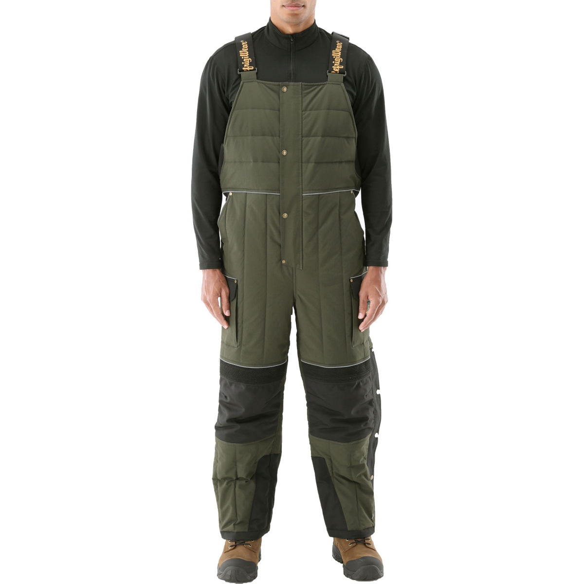 Big & Tall 54 Gold Water-Resistant Insulated Bib Overalls - Sage