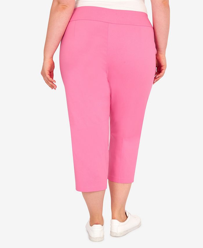 HEARTS OF PALM Plus Size Blue Bouquet Solid Capri Pants Macy's