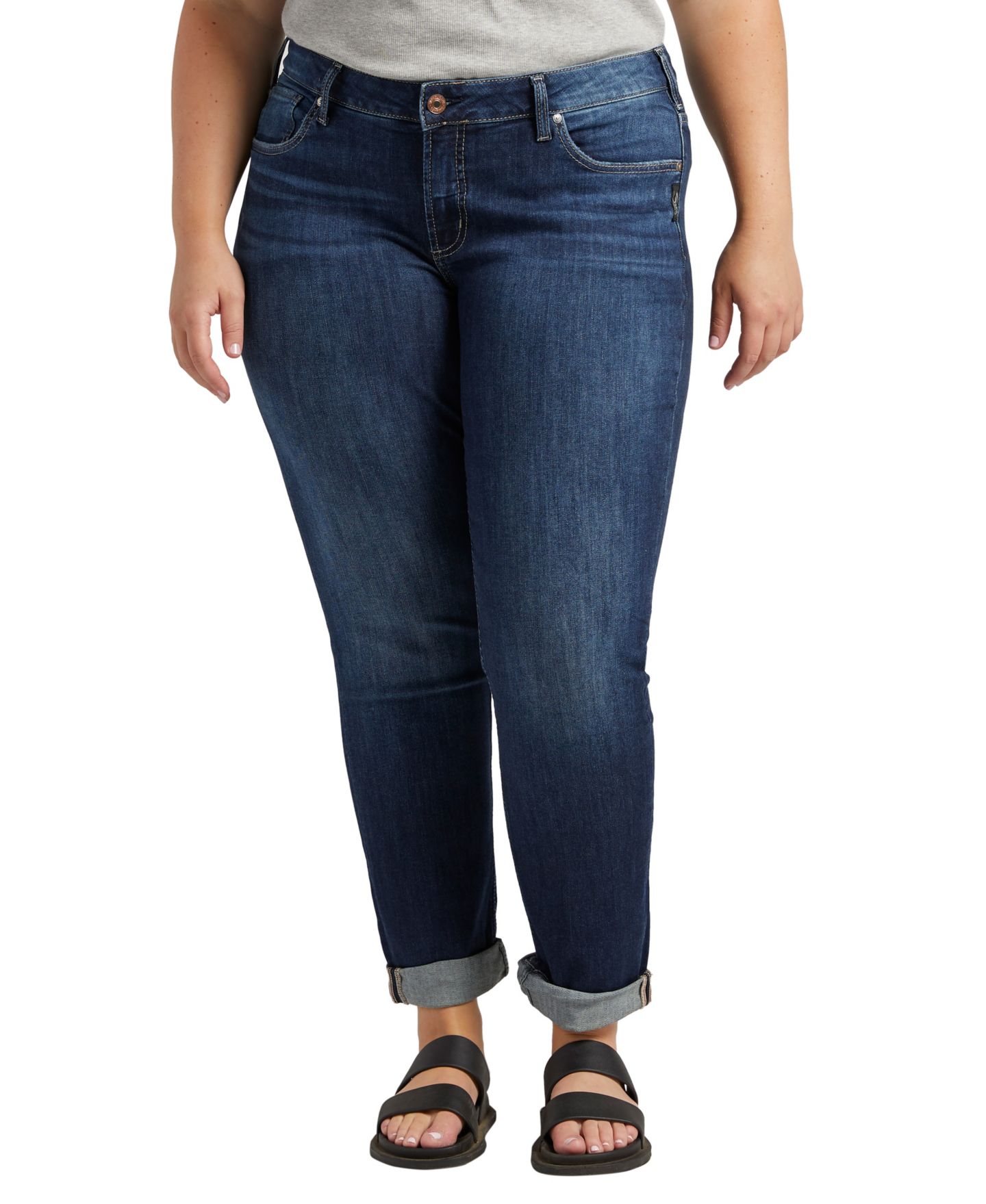 Женские джинсы Silver Jeans Co. Plus Size Boyfriend, цвет: Индиго — фото 1