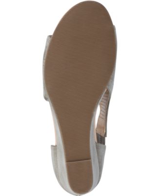 Women's Aretha Perforated Peep Toe Wedge Sandals