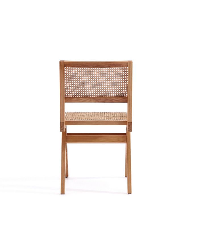 Manhattan Comfort Hamlet 4Piece Ash Wood and Natural Cane Rectangular