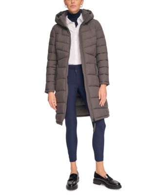 Women's Hooded Stretch Puffer Coat, Created for Macy's