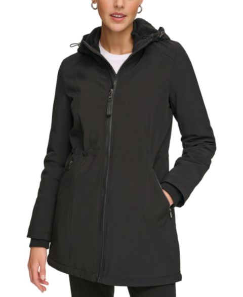 Женские куртки Calvin Klein Hooded Faux-Fur-Lined Anorak Raincoat