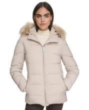 Calvin Klein Women's Walker Coat, Created for Macy's - Light Grey Melange - Size L