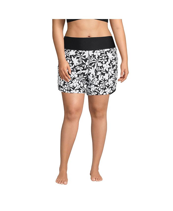 Lands' End Women's Plus Size 5" Sustainable Elastic Waist Board Shorts