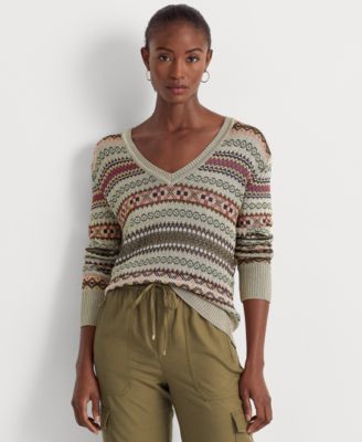Lauren Ralph Lauren - Women's Fair Isle V-Neck Sweater