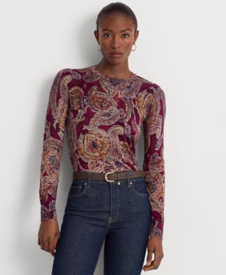 Lauren Ralph Lauren - Women's Paisley Cotton-Blend Sweater