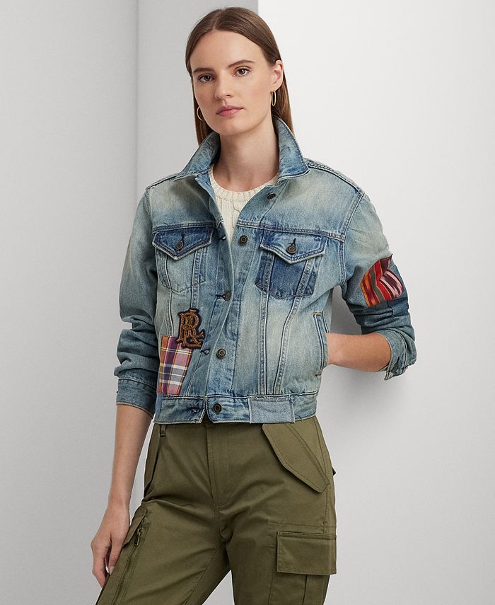 Lauren Ralph Lauren Women's Patchwork Denim Trucker Jacket - Macy's