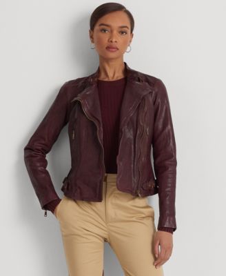 Lauren Ralph Lauren - Women's Tumbled Leather Moto Jacket