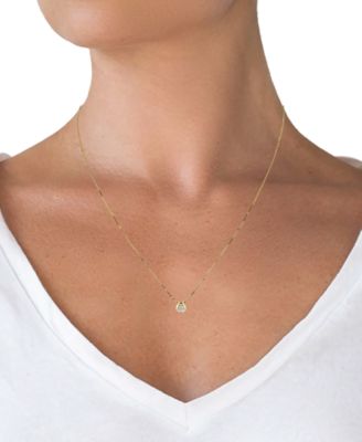 Diamond Solitaire Omega 18" Pendant Necklace (1/5 ct. t.w.) in 14k Gold